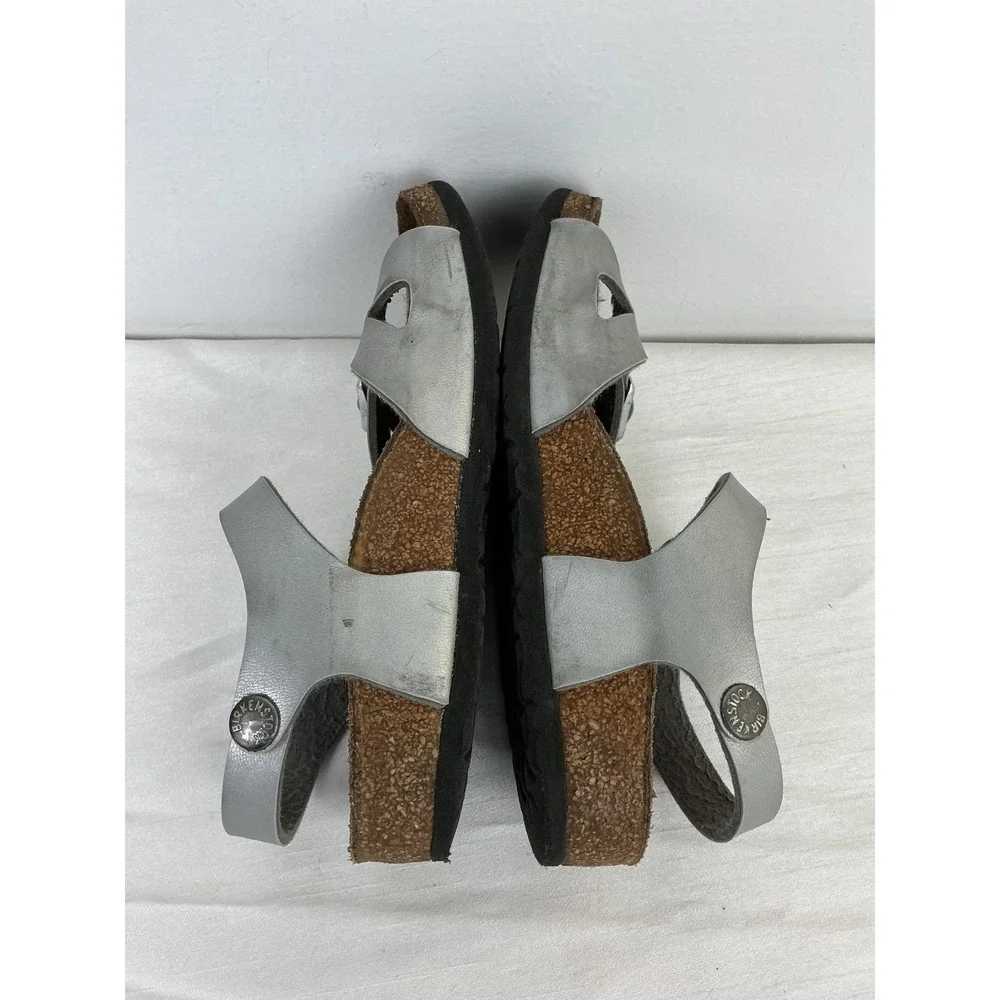 Silver Birkenstocks Rio size 30 Kids Size 12